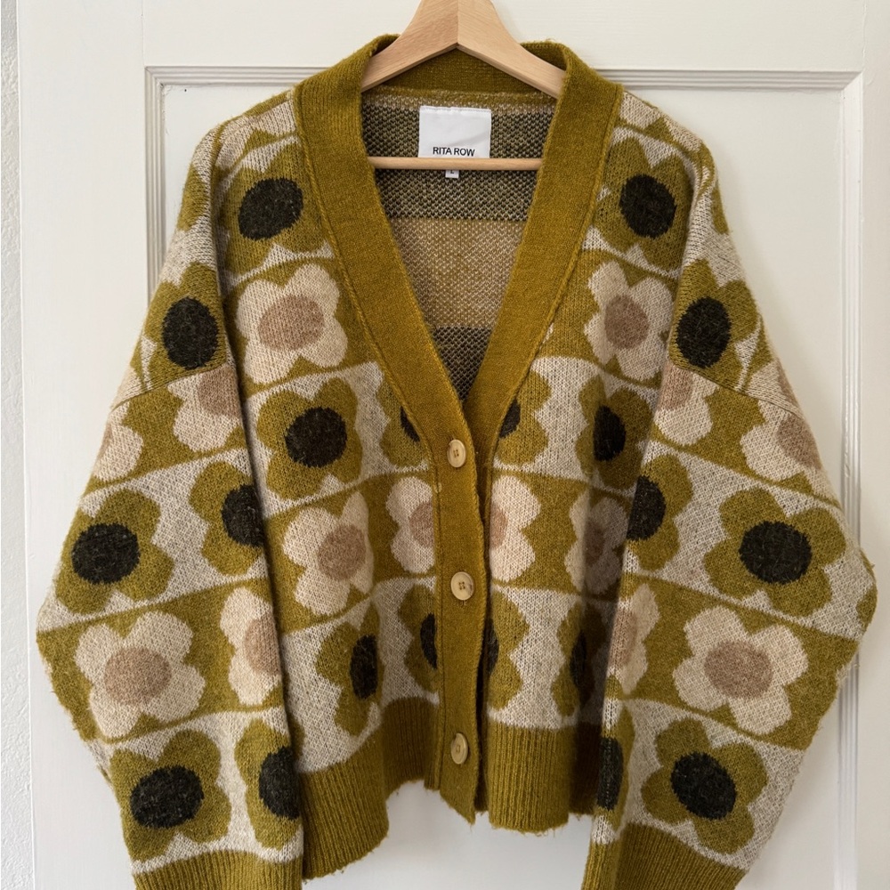 Women's Rita Row Pomo Cardigan - Olive and Cream